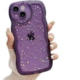 thumbnail image 1 of for iPhone Case,Luxury Water Wave Shape Frame Glitter Sparkle Sparkly Star Camera Lens Protection Soft Shockproof Phone Case (Purple,iPhone 12 Pro Max), 1 of 6