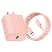 iPhone Charger, 25W PD Fast Charger Block with 6ft Fast Charging Cables Compatible with iPhone 14/13/12/11 Pink