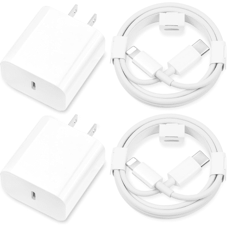 iPhone Charger, 2 Pack 20W PD White Fast Charger Block with 6ft Fast Charging Cables Compatible with iPhone 14/13/12/11