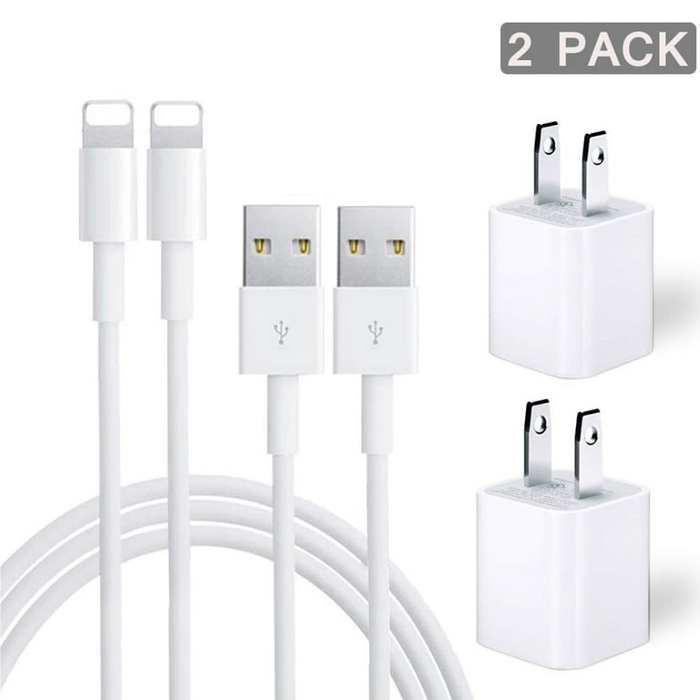 iPhone Charger Charging Cable and USB Wall Charger Power Adapter Plug iPhone X/8/8 Plus/7/7 Plus/6/6S/6 Plus/5S/SE/Mini/Air/Pro Cases, White - Walmart.com