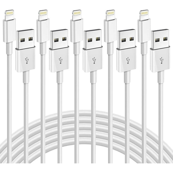 iPhone Charger(3/3/6/6/10FT) 5Pack Fast Charging Cords Compatible with iPhone 14 13 12 11 White