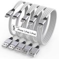 thumbnail image 1 of 5Pack i-Phone Charger(6 FT) Apple Charging Cable Fast Charging High Speed Compatible with iPhone 14/13/12/11 Pro Max/XS MAX/XR/XS/X/8/7/Plus iPad(Silver&Grey), 1 of 7