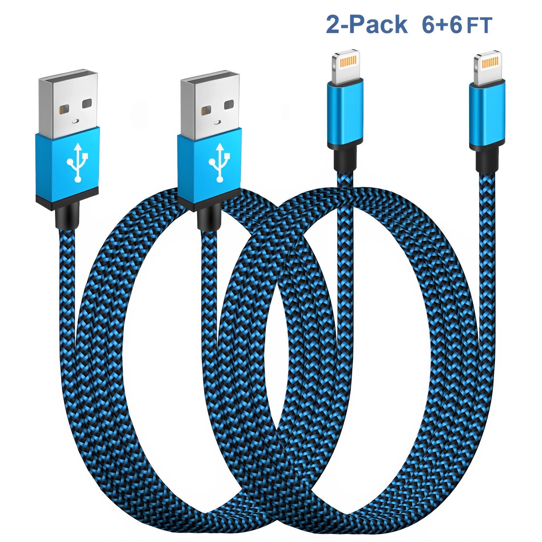 IPhone Charger 6ft 2Pack Aioneus IPhone Charging Cable Nylon Braided iphone-charger-6ft-2pack-aioneus-iphone-charging-cable-nylon-braided