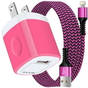 iPhone Charger,AILKIN Charger Block with Lightning Cables 6ft Charging Cords,USB Charger Adapter Fast Charging Station Power Base Phone Charger Blocks for iPhone Wall Charger Plug,Rose