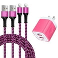 thumbnail image 1 of Compatible for iPhone Charger,2 Pack 6FT USB Charging Cable+2 Port Wall Charger Block,Fast Charging Braided Cord with USB Power Adapter Compatible for iPhone 14 13 12 11 Pro Max,iPad,AirPods(Pink), 1 of 6