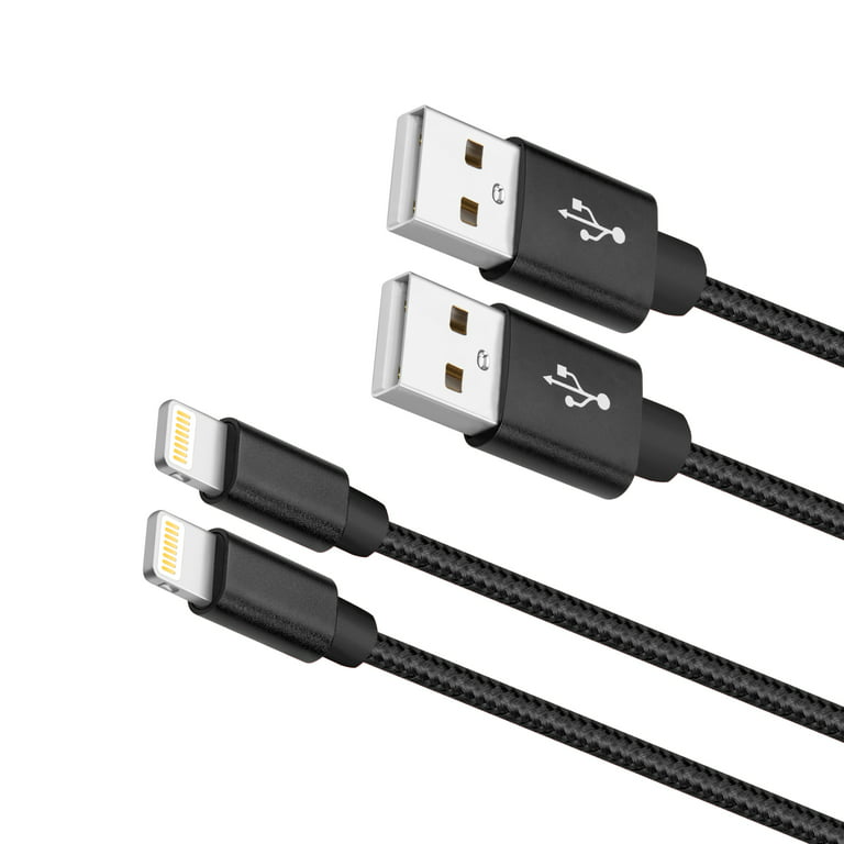 iPhone Charger Cable 2FT, 2 Pack Lonian Fast Charging USB to Lightning Cable  Compatible with iPhone 13 12 11 Pro Max XS 8 7 and More, Black 