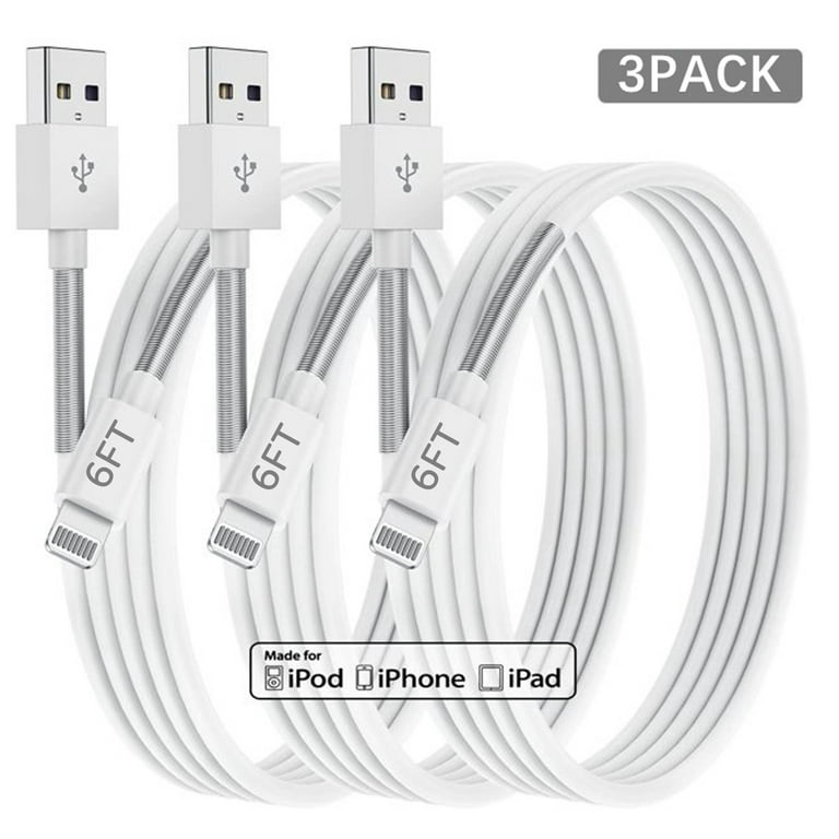  3 Pack [ Apple MFi Certified ]iPhone Charger 6ft,Long Lightning  to USB Cable 6 Feet,Fast Apple Charging Cable Cord 6 Foot for iPhone 14/14  Max/13Pro Max/12Mini/11Pro/11/XS/XR/8/7/6s/iPad,Air Original : Electronics