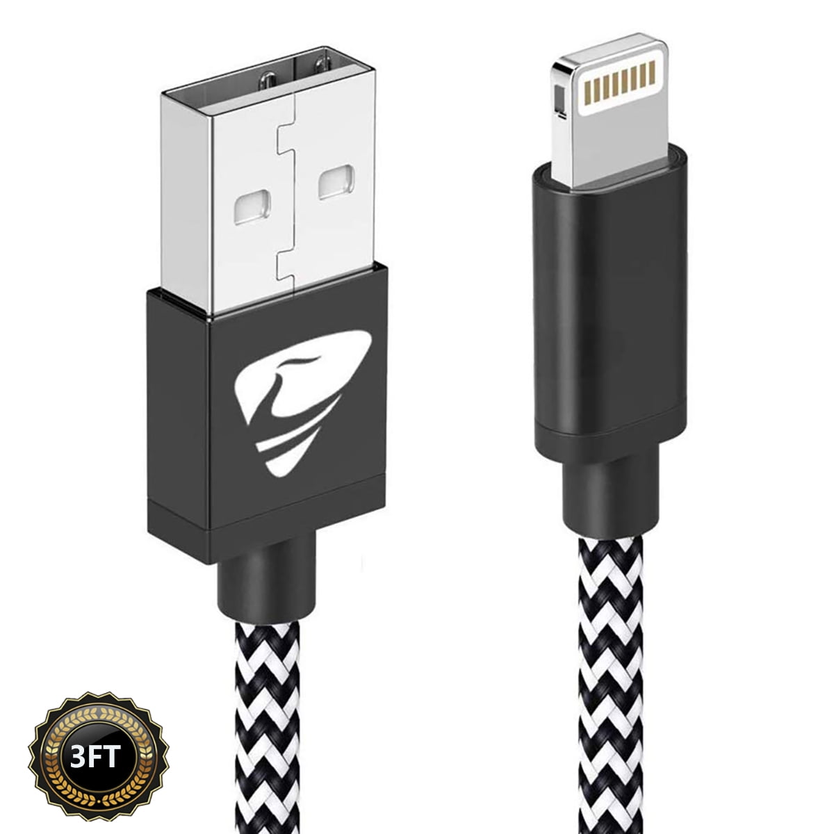 iPhone Charger Cable, Aioneus 3FT Lightning Cable Nylon Braided Data
