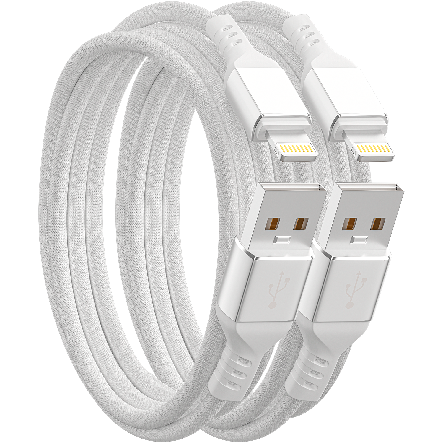 iPhone Charger Cable, Ironten Apple MFi Certified 2 Pack 6 FT Silver