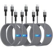 iPhone Charger Cable,Zacenei 4Pack Nylon Braided USB C to Light-ning Cables 6FT 10FT 3A High Speed Fast Charging Cords Wire Phone Charger Cords Type C Light-ning Cable Compatible with iPhone 14 13 12