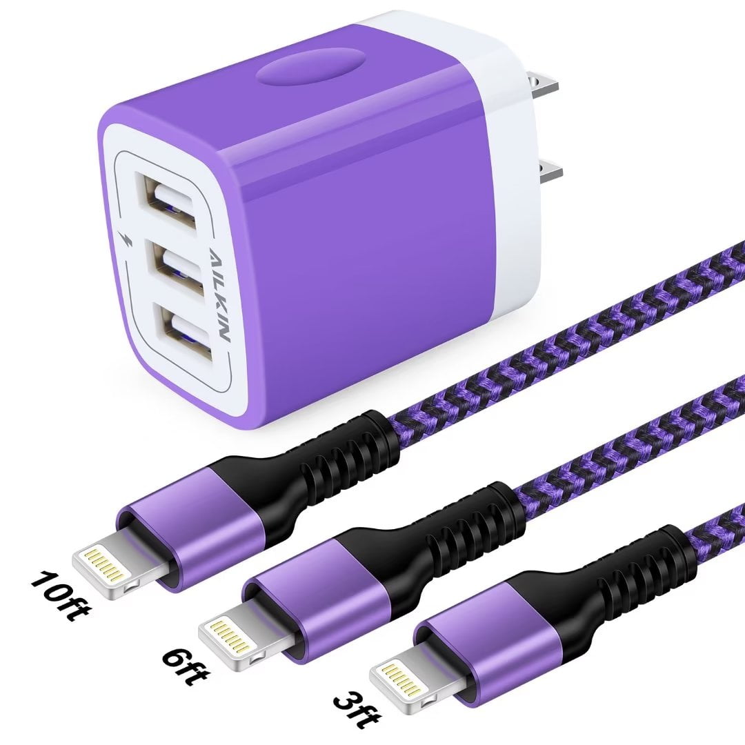 iPhone Charger,Charger Block with 3Pack Lightning Cables 3ft6ft10ft