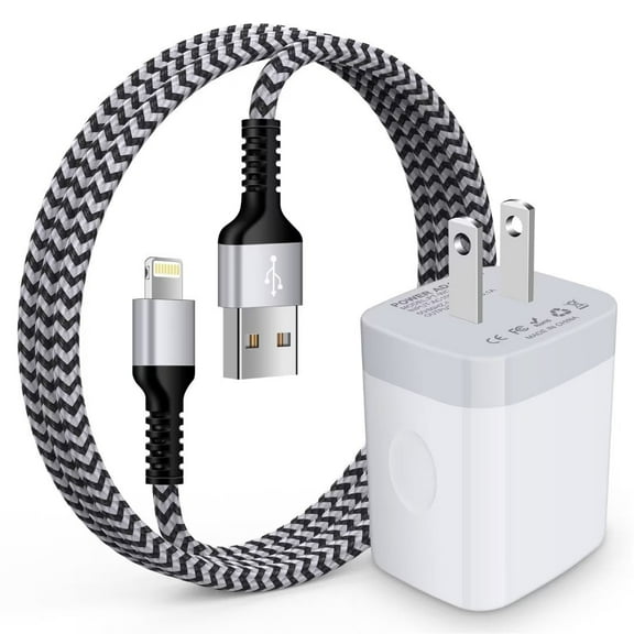iPhone Charger,Charger Block with iPhone Charging Cables 3ft Charging Cords,USB Charger Adapter 3.1A Dual Port Fast Charging Station Power Base Charger Blocks Compatible for iPhone Wall Charger Plug