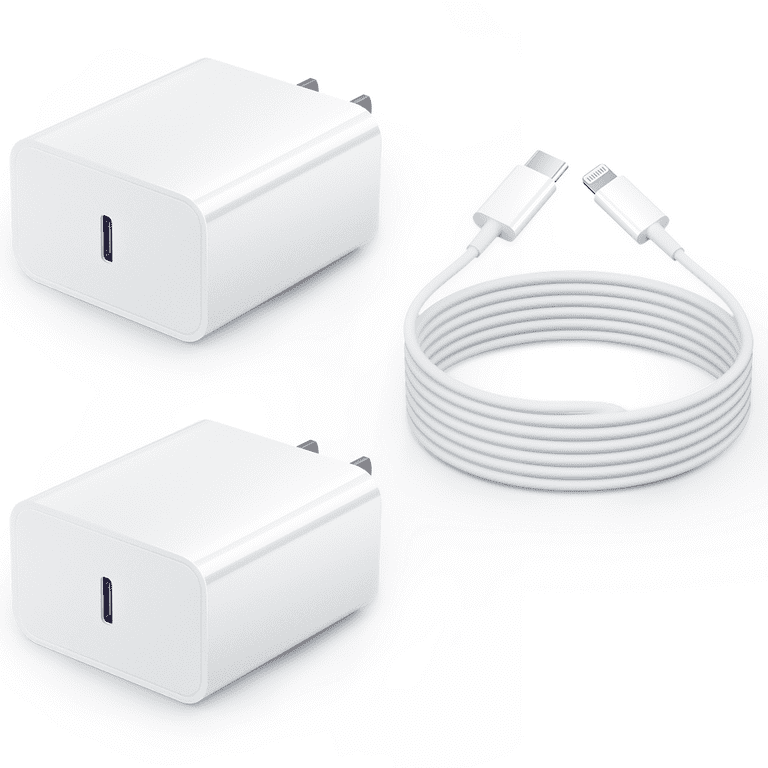 iPhone Charger Fast Charging [Apple MFi Certified], 2Pack 20W PD USB C Wall Charger Block with 6ft Type-C to Lightning Cables Compatible with iPhone