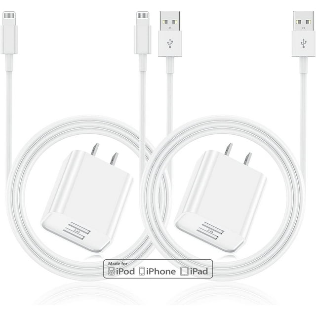 iPhone Charger and Wall Charger Block,2Pack 3ft Lightning Cable Cord