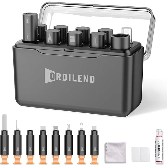 for iPhone Cleaning Kit for Charging Port Cleaner, Cleaner Kit for AirPod Multi-Tool iPhone Cleaner Repair Lightning Cable for iPad Connector Airpod Speaker Compact Portable with Storage Case