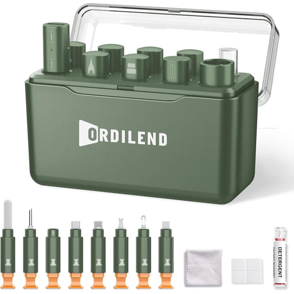 for iPhone Cleaning Kit for Charging Port Cleaner, Multi-Tool iPhone Cleaner Repair Lightning Cable, cell Phone Cleaning Kit for iPad, Connector, Speaker, Airpod with Storage Case, Army Green