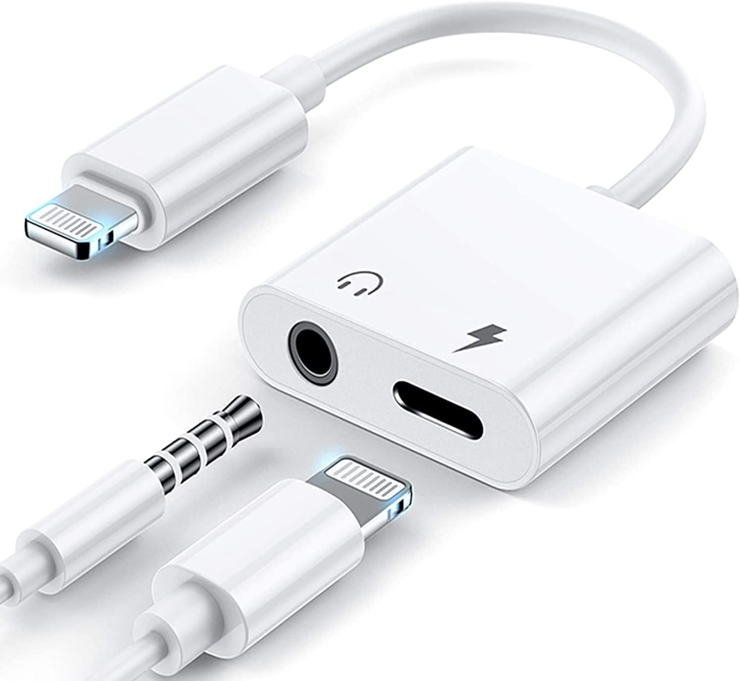 Apple iPhone 12 Pro Max Lightning Dongle Aux To 3.5mm With Audio Charger  Adapter Splitter