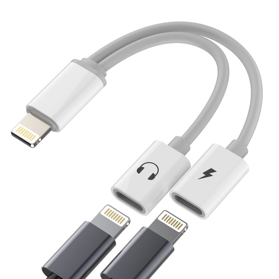 for iPhone Headphone Adapter Dual Lightning Splitter 2in1 Audio Charging Dongle Double Jack Converter AUX Charge Cable for Apple MFI Certified 13 12 11 Pro Max Mini Se 7 X Xr 8 Plus Earbud Adaptador