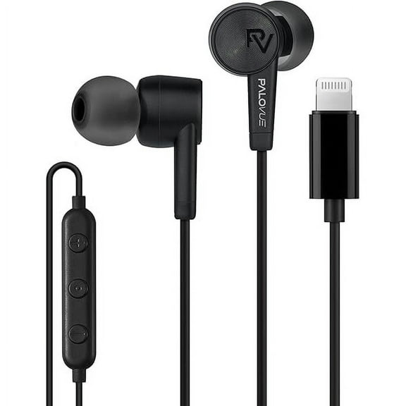 iPhone Headphones Earbuds Earphones wtih Lightning Connector Apple MFi Certified Compatible 14 13 12 11 Pro Max X XS XR 8 7 Plus with Microphone Controller SweetFlow Black
