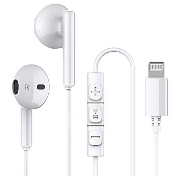 iPhone Headphones,Twinice Wired iPhone Headphones with Microphone & Volume Control iPhone Earphones with Mic Earbuds MFi Certified Compatible with iPhone 11/12 Pro/12 Pro Max/11 Pro/iPhone XR (White)