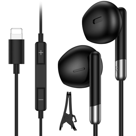 iPhone Headphones Wired Earbuds,1Pack Wired Ear Buds HiFi Stereo Nosie Reduction Headsets Built-in Microphone & Volume Control Wired Earphones Compatible with iPhone 14/13/12/11/XR/XS/X/Pro/Pro Max