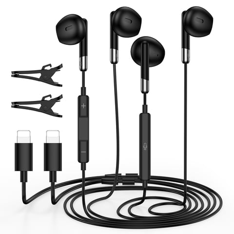 iPhone Headphones Wired Earbuds,2Pack Wired Ear Buds HiFi Stereo Nosie Reduction Headsets Built-in Microphone & Volume Control Wired Earphones Compatible with iPhone 14/13/12/11/XR/XS/X/Pro/Pro Max