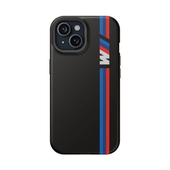 iPhone MagSafe Tough Case M Performance Tri Color Stripe Racing Design BMW - iPhone 15 / Matte