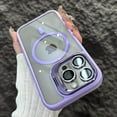 thumbnail image 1 of iPhone Magnetic Metal Frame Case, Durable 3in1 Phone Case with Lens Protective Film and Bracket, Suitable for iPhone 13/14/15/16 Pro Max Acrylic Anti-Drop Hard Shell Protective Case, 1 of 12