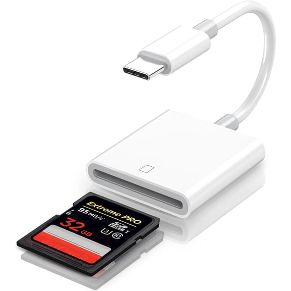 iPhone SD Card Reader USB C, Digital Camera Adapter iPhone 17, Trail Camera SD Card Reader USB C Memory Card Reader for iPhone 17/16/15/iPad/MacBook/iMac/Galaxy/Android
