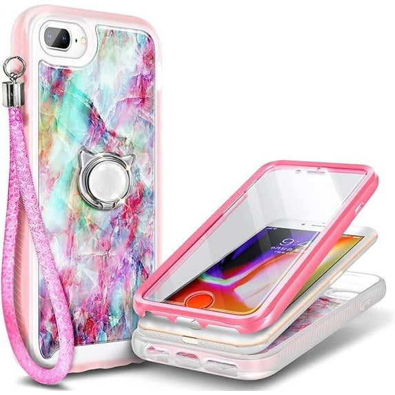 For iPhone SE (2020) Case, iPhone 8/iPhone 7/iPhone 6 with Built-in Screen Protector, Nagebee Full-Body Protective Rugged Bumper Cover, Shockproof Durable Case (Fantasy)