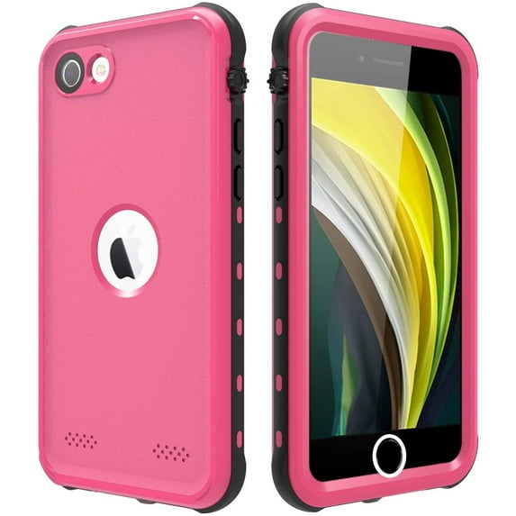 iPhone SE 2020 Waterproof Case, iPhone SE 2nd Gen Case Waterproof, Allytech IP68 Waterproof Build-in Screen Protector Full Protection Case Cover for Apple iPhone SE 2020, Pink