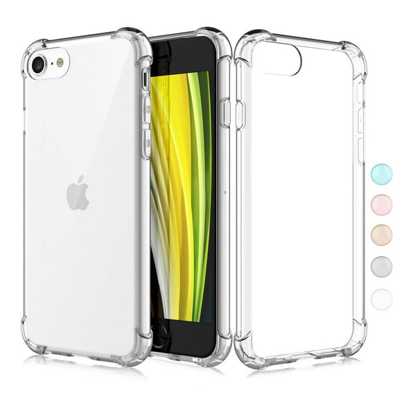 iPhone SE 2020 / iPhone 12 12 Pro Max / 11 11 Pro Max / XR X XS XS Max / 7 8 Plus Case, Njjex iPhone 7 4.7" Crystal Clear Shock Absorption Technology Bumper Soft TPU Cover Case for Apple