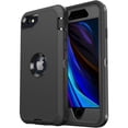 thumbnail image 1 of iPhone SE 2022/2020 Case Built-in Screen Protector Shockproof Dust/Drop Proof 3 in 1 Full Body Rugged Heavy Duty Durable Cover for Apple iPhone SE 3rd/2nd Gen 4.7,Black, 1 of 8