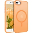 thumbnail image 1 of for iPhone SE 2022/2020 Case, Magnetic Phone Case for iPhone 6/6S/7/8, Compatible with MagSafe Translucent Skin Feeling Shockproof Case Cover iPhone SE 3rd/2nd 4.7'' for Men Women Gifts, Orange, 1 of 17