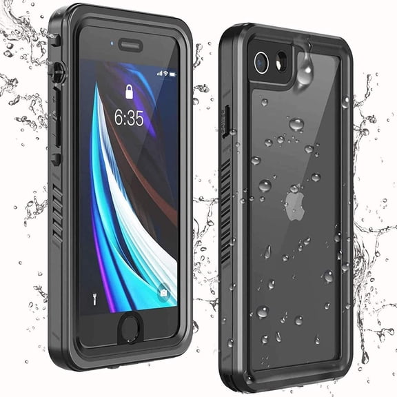 iPhone SE 2022/2020 Waterproof Case, iPhone SE 2nd Gen Case Waterproof,  IP68 Waterproof Build-in Screen Protector Full Protection Case Cover for Apple iPhone SE 3/iPhone 8/7 - Black