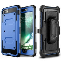 For iPhone SE 2022 2020 iPhone 8 iPhone 7 Phone Case SOATUTO Heavy Duty Protective Case with Kickstand, Build-in Screen Protector and Belt Swivel Clip For Apple iPhone 8 / iPhone 7 4.7 inch (Blue)