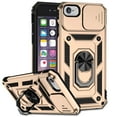 thumbnail image 1 of iPhone SE 2022 3rd Generation / iPhone SE 2020 2nd Generation / iPhone 8 / iPhone 7 Kickstand Armor Case with Slide Camera Lens Protection Built-in 360° Rotate Ring Holder Stand Magnetic,
Gold, 1 of 8