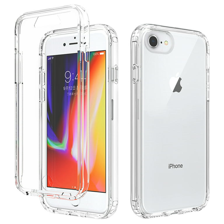 For iPhone se 2020 case Transparent TPU Cover iphoneSE SE2 7 8 se2020 Cases  with Front screen protector camera lens 3in1 phone - AliExpress