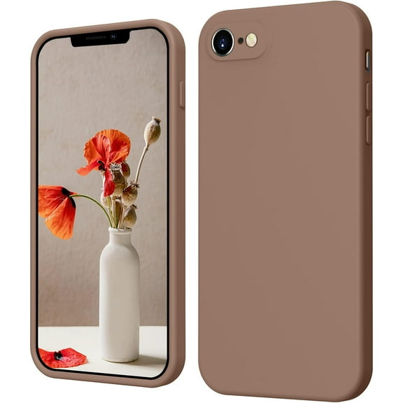 iPhone SE 2022 Case, Phone Case iPhone SE 2020, Slim Thin Cute Heart Silicone Design Shockproof Protective Soft Bumper Drop Protection Girls Women Boy Men iPhone SE/8/7 Cover, Deep Brown