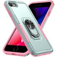 thumbnail image 1 of iPhone SE 2022 Case/iPhone SE 2020 Case/iPhone 8 Case/iPhone 7 Case with Ring Stand, Dteck Heavy Duty Full Body Shockproof Case Support Car Mount Hybrid Bumper Silicone Hard Back Cover, Mint + Pink, 1 of 8