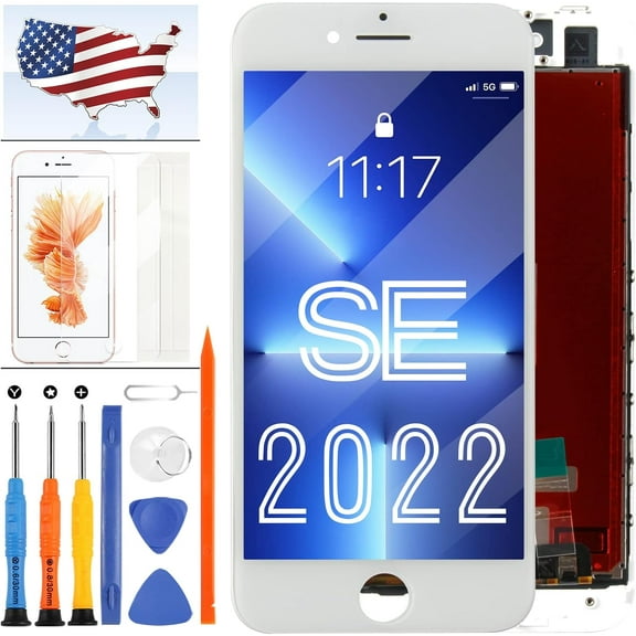 for iPhone SE 2022 Screen Replacement Black, for iPhone SE3 LCD Display Touch Screen Replacement Full Assembly Digitizer with Repair Tool Kit for iphone14,6 A2783, A2595, A2785, A2782, A2784