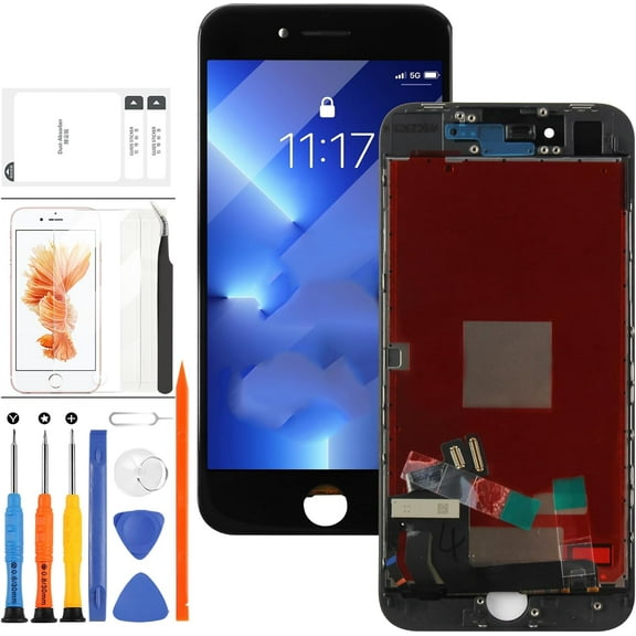 for iPhone SE 2022 Screen Replacement Black, for iPhone SE3 LCD Display Touch Screen Replacement Full Assembly Digitizer with Repair Tool Kit for iphone14,6 A2783, A2595, A2785, A2782, A2784