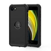 iPhone SE 2022 Waterproof Case, iPhone SE 2020 Case, Dteck Full-body Rugged Protection Dirt-Proof Shockproof Case For iPhone SE 3rd Generation 2022 / iPhone SE 2nd Generation 2020, Black