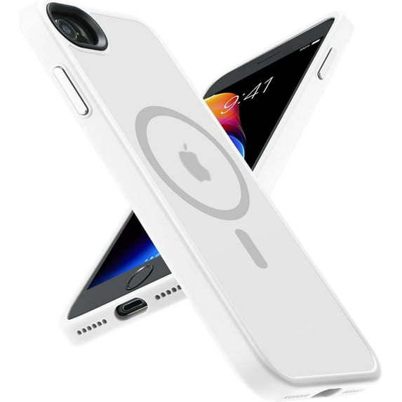 for iPhone SE 2022/iPhone SE 2020/iPhone 8 Magnetic Case, Built in Magnets Compatible with MagSafe, Translucent Matte Hard PC Back Cover for iPhone 8/SE 2/SE 3(4.7") Matte Whit