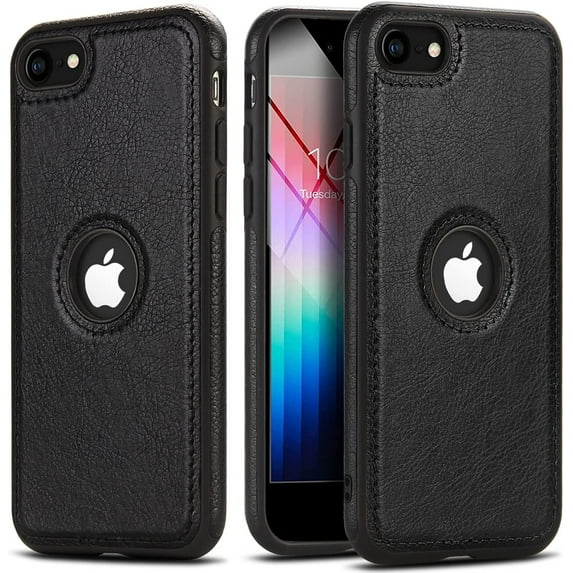 For iPhone SE 2nd Generation (2020) and iPhone SE 3rd Gen (2022) Case Luxury Leather Business Vintage Slim Non-Slip Soft Grip Shockproof Protective Cover