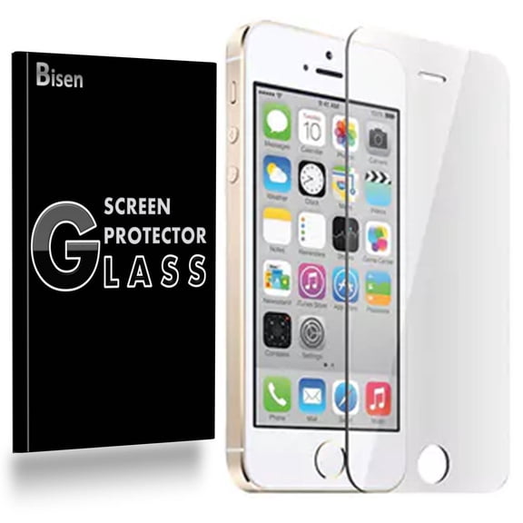 iPhone SE / 5S / 5C / 5 [BISEN] Tempered Glass Screen Protector, Anti-Scratch, Anti-Shock, Shatterproof, Bubble Free