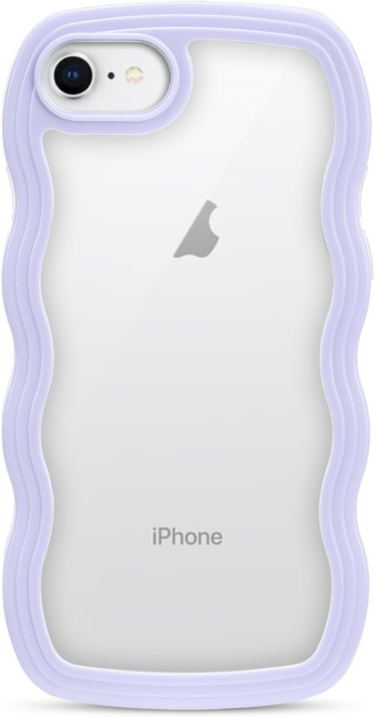 for iPhone SE/7/8 Case Cute Kawaii Curly Wave Frame Shape