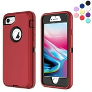 Entronix Heavy Duty Case Compatible with iPhone 8 / iPhone 7, Shockproof Hard Cover, Red