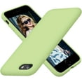 thumbnail image 1 of iPhone SE Case 2022/2020, iPhone 7 8 Case, Silicone Ultra Slim Shockproof Phone Case with [Soft Microfiber Lining], 4.7 inch, Tea Green, 1 of 5