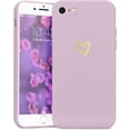 thumbnail image 1 of for iPhone SE Case 2022/2020, iPhone 8 iPhone 7 Case for Women Girls Silky Soft Protective Shockproof Silicone Phone Case with Cute Heart Design, Purple, 1 of 14